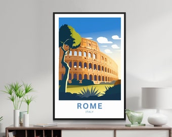 Rome travel print - Rome, Italy poster, Street, City, Colosseum poster, Birthday present, Gift