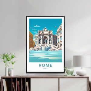 Rome travel print - Rome, Italy poster, Street, City, Trevi Fountain poster, Birthday present, Gift