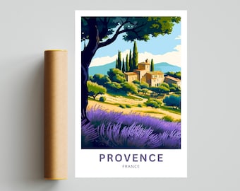 Provence France Print: Lavender Fields Travel Poster