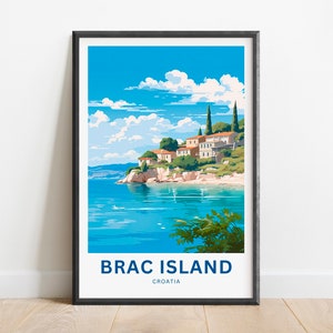 Brac Island Travel Print - Brac Island poster, Croatia Wall Art, Framed present, Gift Croatia Present