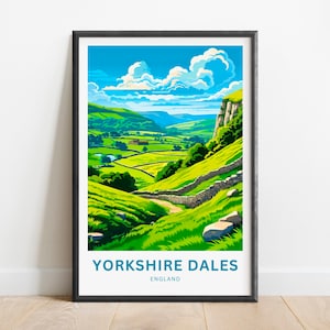 Yorkshire Dales Travel Print - Yorkshire Dales poster, England Wall Art, Framed present, Gift England Present