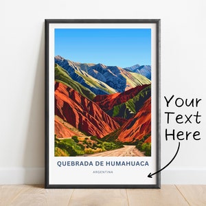 Personalized Quebrada de Humahuaca Travel Print - Quebrada de Humahuaca poster, Argentina Wall Art, Framed present, Gift Argentina Present