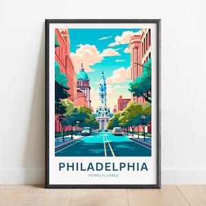 Philadelphia Travel Poster: Minimalist Pennsylvania Wall Art