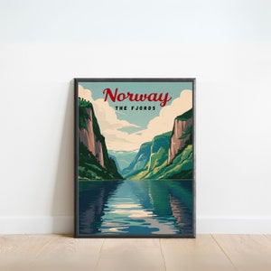 Norway Vintage Travel Poster - Norway Print, Ireland Wall Art, Framed, Gift Ireland Present