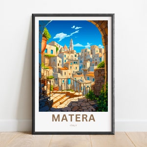 Matera Travel Print - Matera poster, Italy Wall Art, Framed present, Gift Italy Present