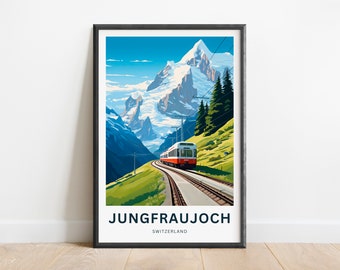 Personalisierte Jungfraujoch Travel Print - Jungfraujoch Poster, Schweiz Wandkunst, Gerahmtes Geschenk, Geschenk Schweiz Geschenk