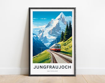 Personalisierte Jungfraujoch Travel Print - Jungfraujoch Poster, Schweiz Wandkunst, Gerahmtes Geschenk, Geschenk Schweiz Geschenk