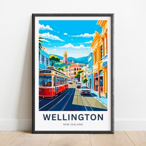 Wellington Travel Print - Wellington poster, Zealand Wall Art, Framed present, Gift Zealand Present