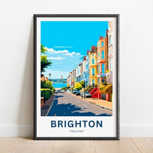 Brighton Travel Print - Brighton Poster, England Wandkunst, gerahmtes Geschenk, England Geschenk