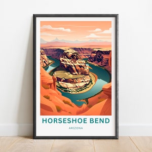 Horseshoe Bend  Travel Print - Horseshoe Bend poster, Arizona Wall Art, Framed present, Gift Arizona Present