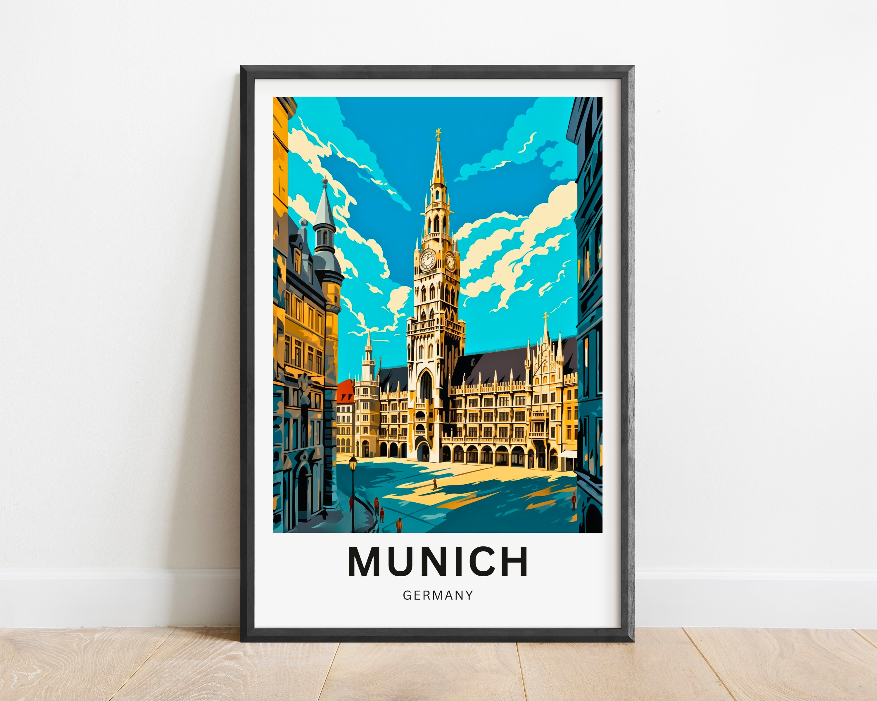 T-shirt Vintage Marienplatz München Germany - Taille S - Coton Single Stitch - Occasion Très Bon état