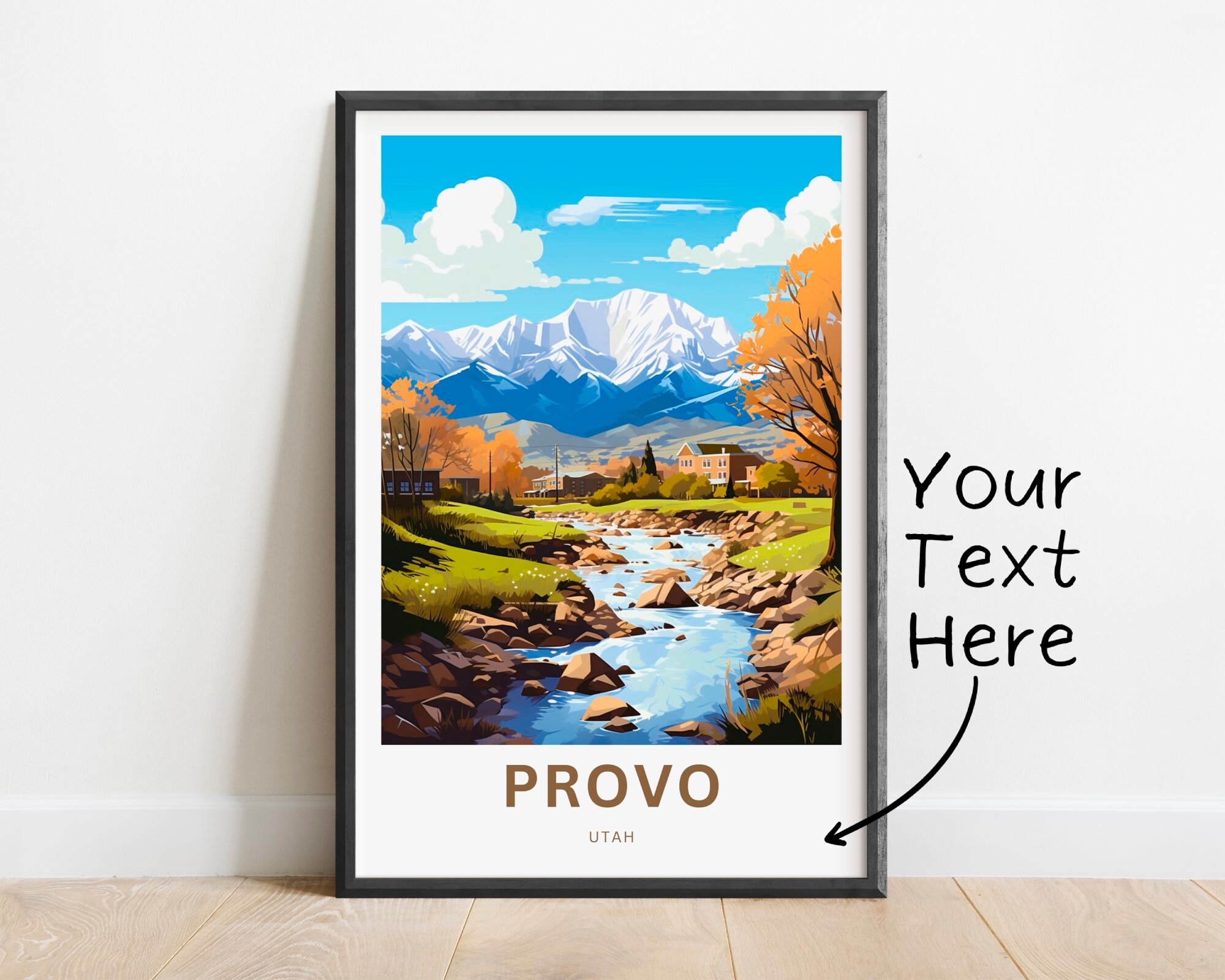 Personalized Provo Travel Print - Provo poster, Utah Wall Art, Framed present, Gift Utah Present