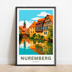 Nuremberg Travel Print - Nuremberg poster, Germany Wall Art, Framed present, Gift Germany Present