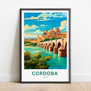 Cordoba Travel Print - Cordoba poster, Spain Wall Art, Framed present, Gift Spain Present