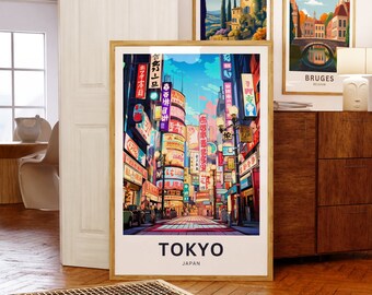 Tokyo Japan Art Print: Minimalist Cityscape Wall Decor (digital