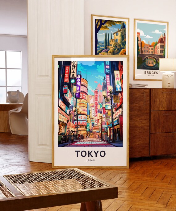 Tokyo Japan Art Print: Minimalist Cityscape Wall Decor (digital