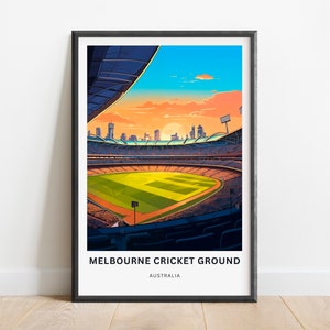 Impresión de viaje personalizada de Melbourne Cricket Ground (MCG): póster de Melbourne Cricket Ground, arte de pared de Australia, regalo de Australia