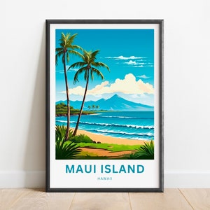 Maui Island Travel Print - Maui Island poster, Hawaii Wall Art, Framed present, Gift Hawaii Present