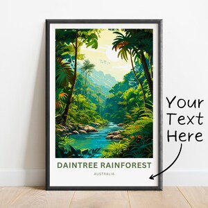 Personalized Daintree Rainforest Travel Print - Daintree Rainforest poster, Queensland, Wall Art, Framed present, Gift Australia Present