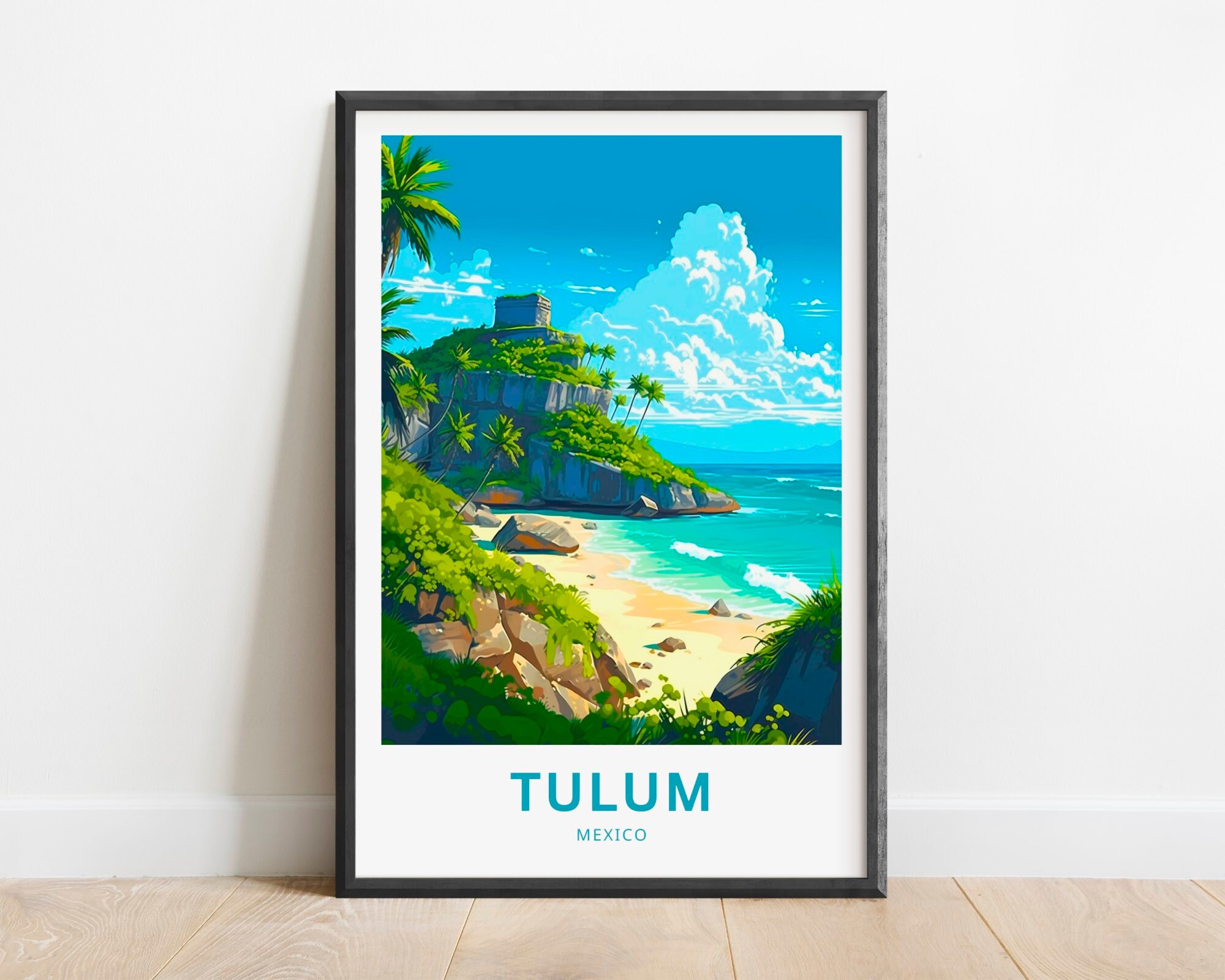 Tulum Riviera Maya Travel Print - Tulum Riviera Maya poster, Mexico Wall Art, Framed present, Gift Mexico Present
