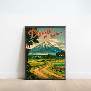 Davao Vintage Travel Poster - Davao Print, Philippines Wall Art, Framed, Gift Philippines Present
