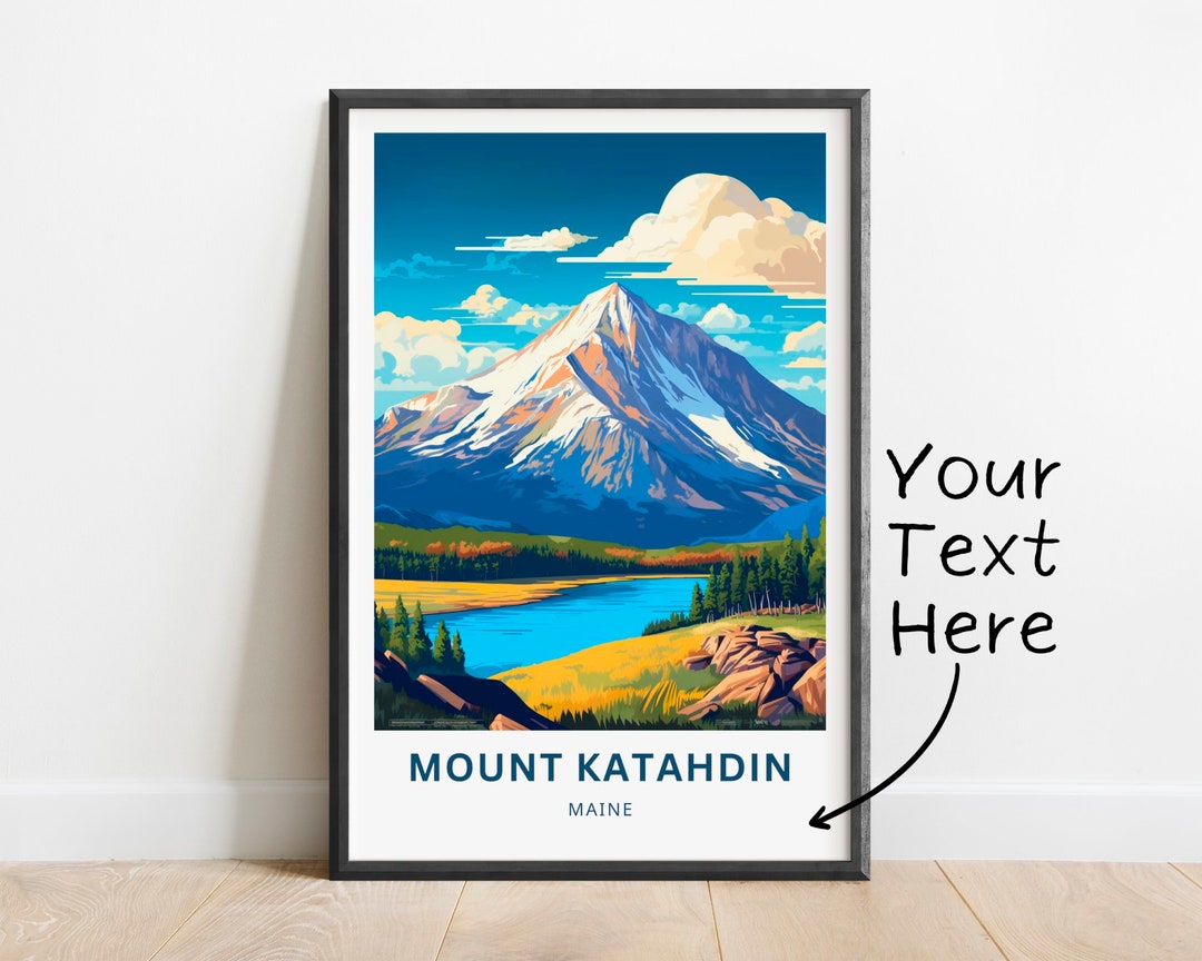 Personalized Mount Katahdin Travel Print Mount Katahdin Poster, Maine ...