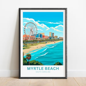 Myrtle Beach Travel Print - Myrtle Beach poster, South Carolina Wall Art, Framed present, Gift United States Present