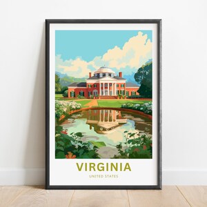 Virginia Travel Print - Virginia poster, United States Wall Art, Framed present, Gift United States Present