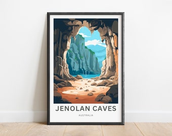 Jenolan Caves Travel Print - Jenolan Caves poster, Australia Wall Art, Framed present, Gift Australia Present