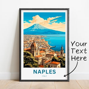 Personalized  Naples Travel Print - Naples poster, Italy Wall Art, Framed present, Gift Italy Present