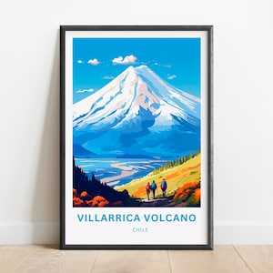 Villarrica Vulkan Reise Druck - Villarrica Vulkan Poster, Rucapillán Wandkunst, gerahmtes Geschenk, Geschenk Chile vorhanden