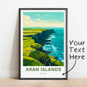Personalized Aran Islands Travel Print - Aran Islands poster, Ireland Wall Art, Framed present, Gift Ireland Present