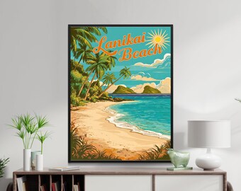 ラニカイビーチ ハワイ旅行プリント、ハワイ ウォールアートプリント