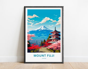 Impresión artística del Monte Fuji (Japón): Paisaje montañoso minimalista (archivo digital)