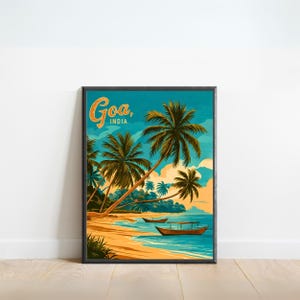 Goa Vintage Travel Poster - Goa Print, India Wall Art, Framed, Gift India Present