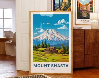 マウント シャスタ トラベル プリント - マウント シャスタ ポスター
