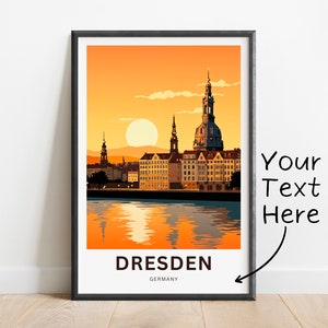 Personalized Dresden Travel Print - Dresden Poster, Germany Wall Art, Framed present, Gift Germany Present