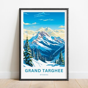 Grand Targhee Reisedruck - Grand Targhee Reiseplakat, Wyoming Wandkunst, gerahmtes Geschenk, Geschenk Wyoming vorhanden