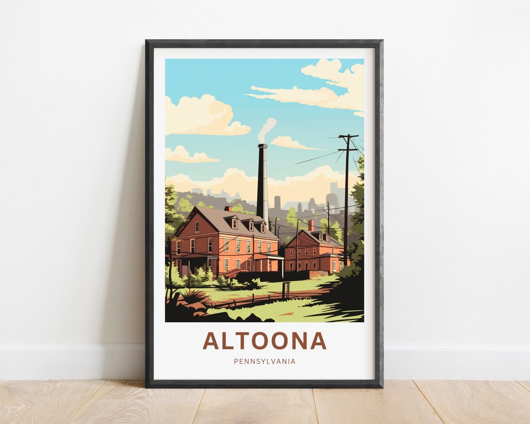 Altoona Travel Print Altoona Poster, Pennsylvania Wall Art, Framed ...