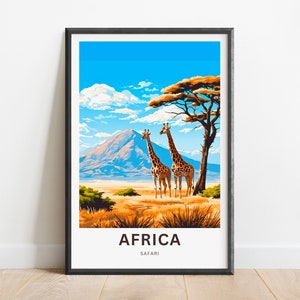 Africa Safari Travel Print - Africa Safari poster, African Wall Art, Framed present, Gift Africa Present
