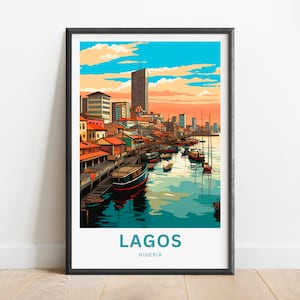 Lagos Print - Lagos poster, Nigeria Wall Art, Framed present, Gift, Africa Present