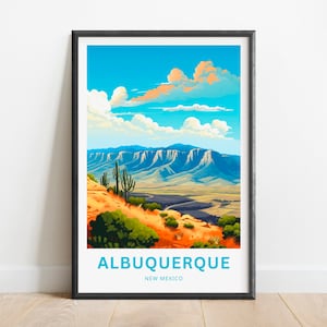 Albuquerque Travel Print - Albuquerque poster, Albuquerque Wall Art, Framed present, Gift New Mexico Present