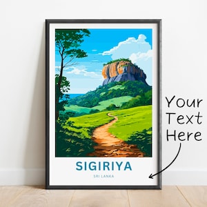 Personalized Sigiriya Travel Print - Sigiriya poster, Sri Lanka Wall Art, Framed present, Gift Sri Lanka Present