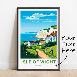 Personalized Isle of Wight Travel Print - Isle of Wight poster, England Wall Art, Framed present, Gift England Present