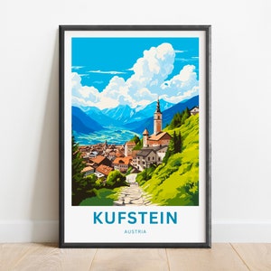 Kufstein Travel Print - Kufstein poster, Austria Wall Art, Framed present, Gift Austria Present