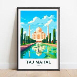 Taj Mahal Travel Print - Taj Mahal poster, India Wall Art, Framed present, Gift India Present