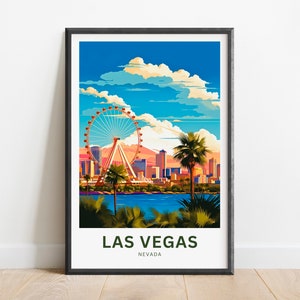 Las Vegas Travel Print - Las Vegas poster, Nevada Wall Art, Framed present, Gift Nevada Present