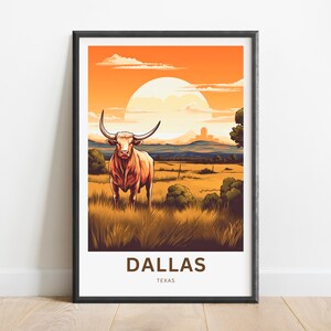 Dallas Travel Print - Dallas poster, Texas Wall Art, Framed present, Gift Texas Present, Customize Your Text