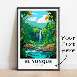 Personalized El Yunque Travel Print - El Yunque poster, El Yunque National Forest Puerto Rico Wall Art, present, Gift Puerto Rico