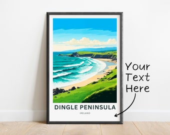 Personalized Dingle Peninsula Travel Print - Dingle Peninsula poster, Ireland Wall Art, Framed present, Gift Ireland Present